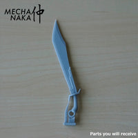 MechaNaka's Gunpla weapon - A miniature mecha style Chinese saber, inspired by traditional Oxtail Dao and Da-dao. Parts you will receive.