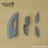 MechaNaka's Gunpla weapon - A miniature cleaver-shaped sword with an exaggerated size and thickness. Parts you will receive.