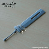 MechaNaka's Gunpla weapon - A miniature double-edged greatsword inspired by video games like Final Fantasy. Assembly instructions.