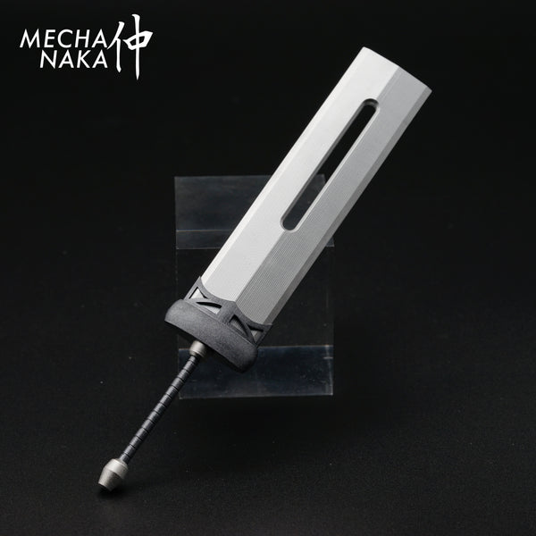 MechaNaka's Gunpla weapon - A miniature double-edged greatsword inspired by video games like Final Fantasy.