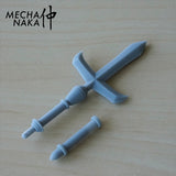 MechaNaka's Gunpla weapon - A miniature jumonji yari / jumonji spear. A jumonji yari is a traditional Japanese cross-shaped spear. It became a very iconic weapon used by Sanada Yukimura, a Sengoku period samurai often praised as "The Best Soldier of Japan". Details.