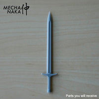 MechaNaka's Gunpla weapon - A miniature sword inspired by those used by knights in the Middle Ages. Parts you will receive.