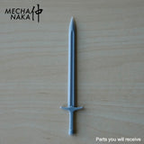 MechaNaka's Gunpla weapon - A miniature sword inspired by those used by knights in the Middle Ages. Parts you will receive.