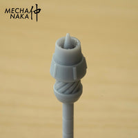 MechaNaka's Gunpla weapon - A miniature lance that features three beam cannons at the tip and a jet engine design at the pommel. Detials.