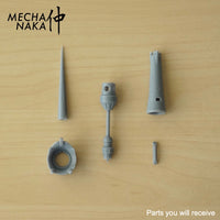 MechaNaka's Gunpla weapon - A miniature lance that features three beam cannons at the tip and a jet engine design at the pommel. Parts you will receive.