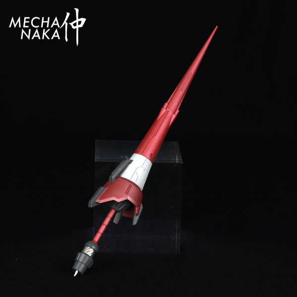 MechaNaka's Gunpla weapon - A miniature lance that features three beam cannons at the tip and a jet engine design at the pommel.