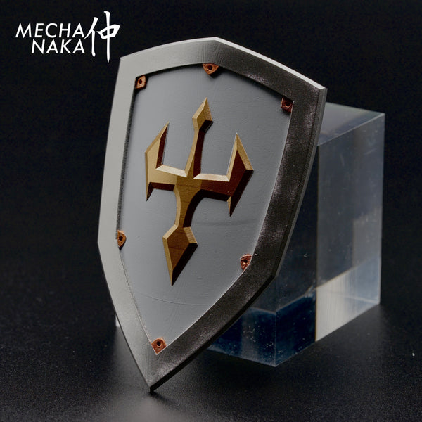 MechaNaka's Gunpla weapon - A miniature shield inspired by those used by knights in the Middle Ages.