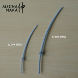 MechaNaka's Gunpla weapon - A miniature odachi.  An odachi is a large Japanese single-edged sword with a deep curvature, commonly used in the Nanboku-cho period of Feudal Japan. HG and MG size comparison.