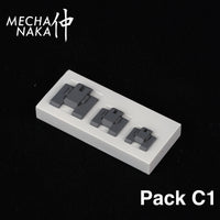 MechaNaka's Gunpla Detail Parts - An assorted pack of panel detail parts with three sizes. Pack includes 8 S size, 6 M size, and 4 L size panels.