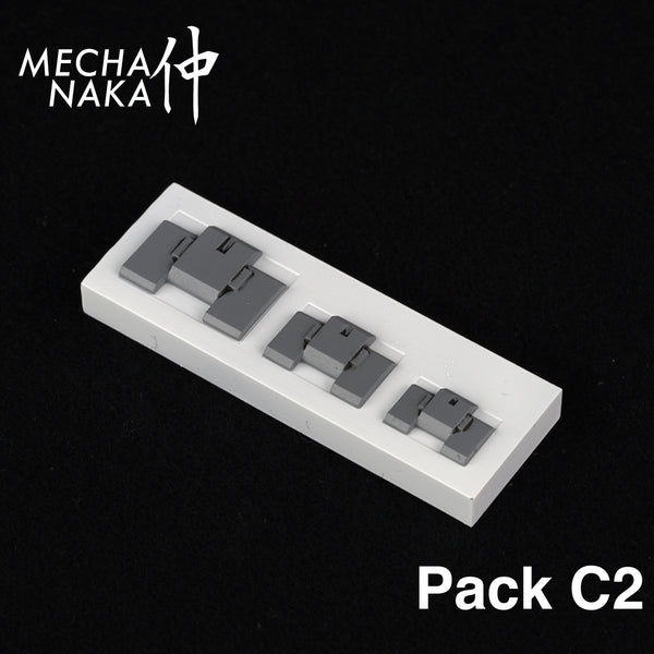 MechaNaka's Gunpla Detail Parts - An assorted pack of panel detail parts with three sizes. Pack includes 8 S size, 6 M size, and 4 L size panels.