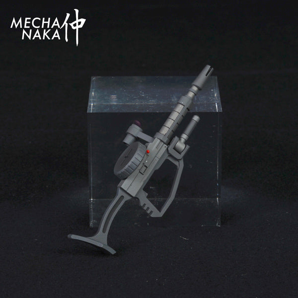 MechaNaka's Gunpla weapon - A miniature machine gun modeled after those used by Zaku type mobile suits. Features rotatable aiming scopes and supporting hand grip. Especially suitable to add to your Zeon type Gunpla!